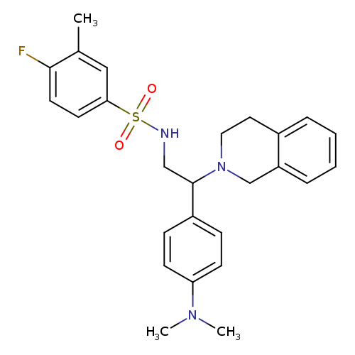 N-{2-[4-(dimethylamino)phenyl]-2-(1,2,3,4-tetrahydroisoquinolin-2-yl)ethyl}-4-fluoro-3-methylbenzene-1-sulfonamide