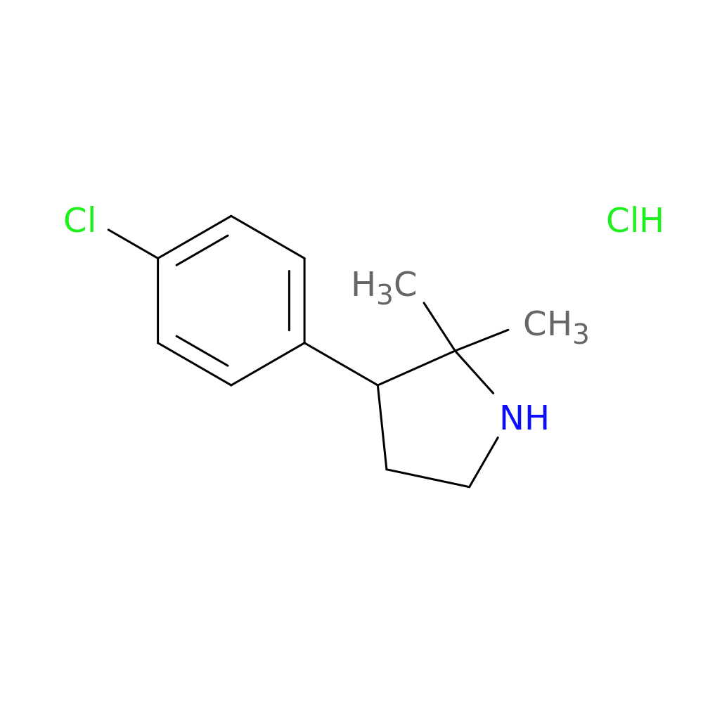 3-(4-chlorophenyl)-2,2-dimethylpyrrolidine hydrochloride
