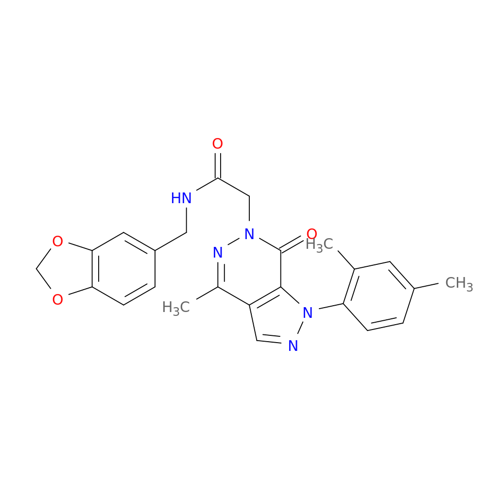 N-[(2H-1,3-benzodioxol-5-yl)methyl]-2-[1-(2,4-dimethylphenyl)-4-methyl-7-oxo-1H,6H,7H-pyrazolo[3,4-d]pyridazin-6-yl]acetamide