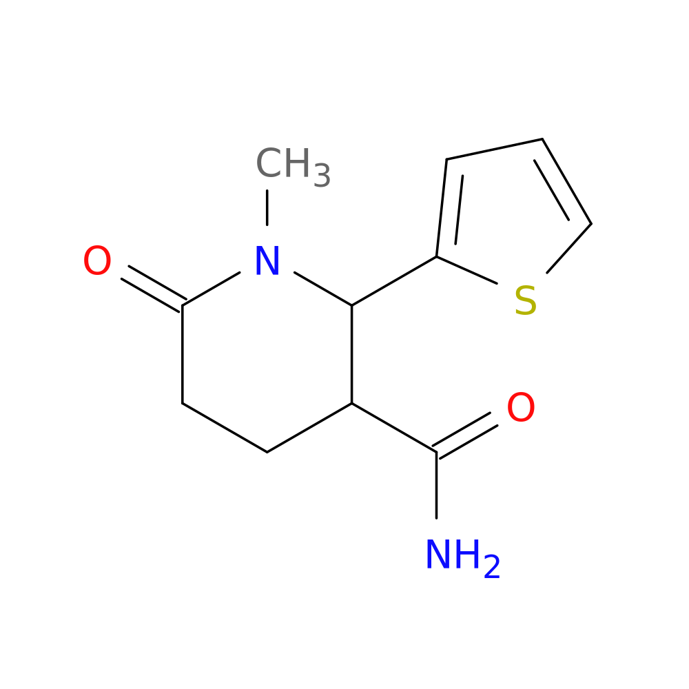 1-methyl-6-oxo-2-(thiophen-2-yl)piperidine-3-carboxamide