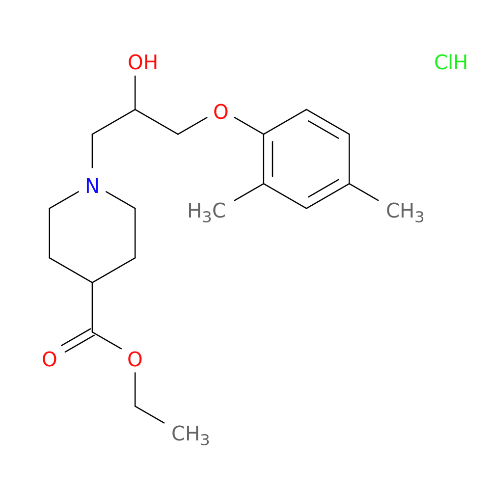 ETHYL 1-[3-(2,4-DIMETHYLPHENOXY)-2-HYDROXYPROPYL]PIPERIDINE-4-CARBOXYLATE+