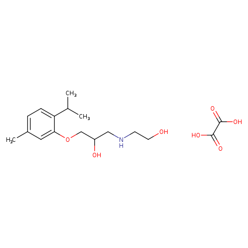 1-[(2-hydroxyethyl)amino]-3-[5-methyl-2-(propan-2-yl)phenoxy]propan-2-ol; oxalic acid