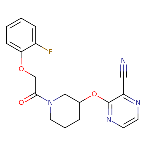 3-({1-[2-(2-fluorophenoxy)acetyl]piperidin-3-yl}oxy)pyrazine-2-carbonitrile