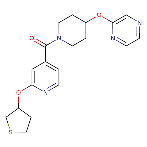 2-({1-[2-(thiolan-3-yloxy)pyridine-4-carbonyl]piperidin-4-yl}oxy)pyrazine