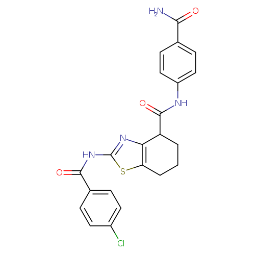 N-(4-carbamoylphenyl)-2-(4-chlorobenzamido)-4,5,6,7-tetrahydro-1,3-benzothiazole-4-carboxamide