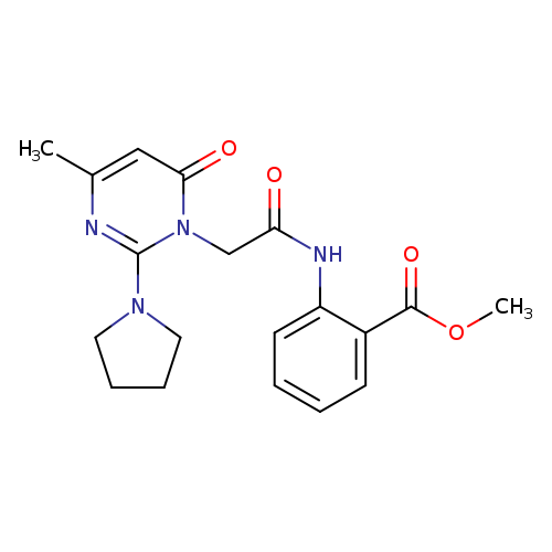 methyl 2-{2-[4-methyl-6-oxo-2-(pyrrolidin-1-yl)-1,6-dihydropyrimidin-1-yl]acetamido}benzoate