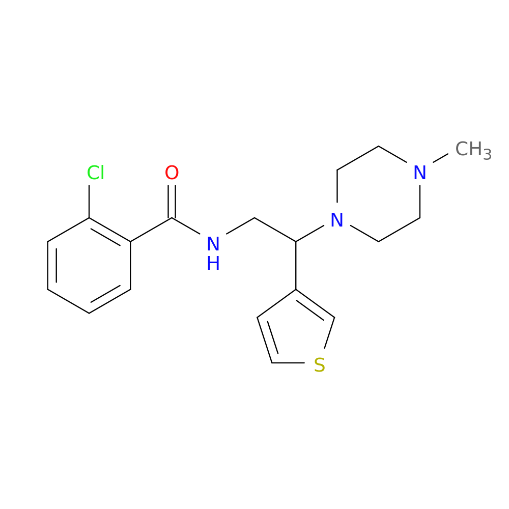 2-chloro-N-[2-(4-methylpiperazin-1-yl)-2-(thiophen-3-yl)ethyl]benzamide