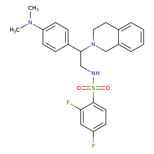 N-{2-[4-(dimethylamino)phenyl]-2-(1,2,3,4-tetrahydroisoquinolin-2-yl)ethyl}-2,4-difluorobenzene-1-sulfonamide