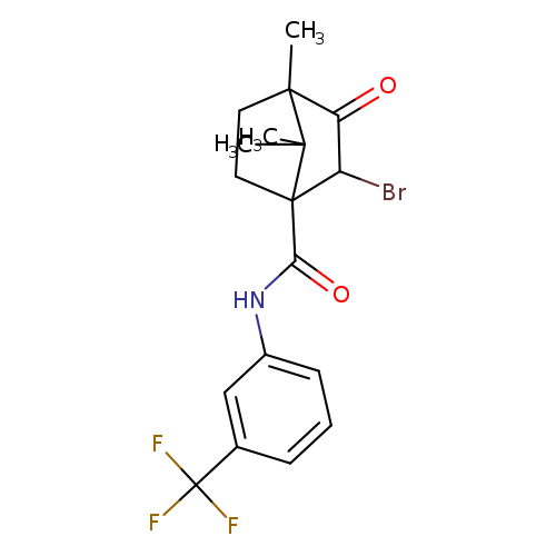2-bromo-4,7,7-trimethyl-3-oxo-N-[3-(trifluoromethyl)phenyl]bicyclo[2.2.1]heptane-1-carboxamide