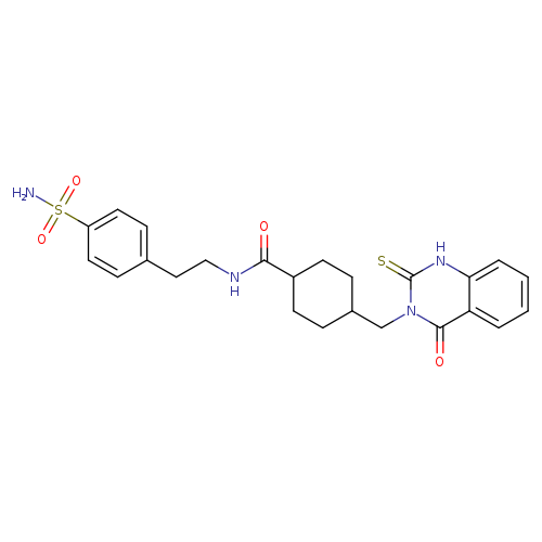 4-[(4-oxo-2-sulfanylidene-1,2,3,4-tetrahydroquinazolin-3-yl)methyl]-N-[2-(4-sulfamoylphenyl)ethyl]cyclohexane-1-carboxamide
