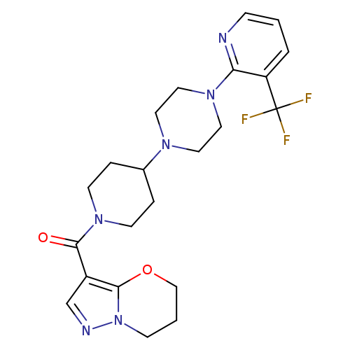 1-(1-{5H,6H,7H-pyrazolo[3,2-b][1,3]oxazine-3-carbonyl}piperidin-4-yl)-4-[3-(trifluoromethyl)pyridin-2-yl]piperazine