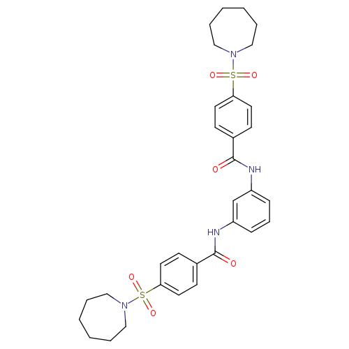4-(azepane-1-sulfonyl)-N-{3-[4-(azepane-1-sulfonyl)benzamido]phenyl}benzamide