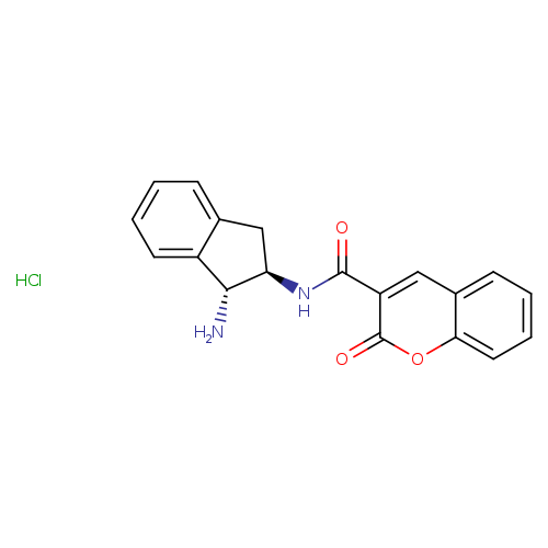 N-[(1R,2R)-1-amino-2,3-dihydro-1H-inden-2-yl]-2-oxo-2H-chromene-3-carboxamide hydrochloride