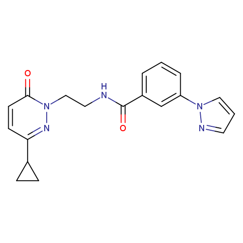 N-[2-(3-cyclopropyl-6-oxo-1,6-dihydropyridazin-1-yl)ethyl]-3-(1H-pyrazol-1-yl)benzamide