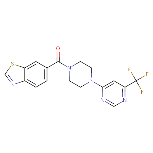6-{4-[6-(trifluoromethyl)pyrimidin-4-yl]piperazine-1-carbonyl}-1,3-benzothiazole