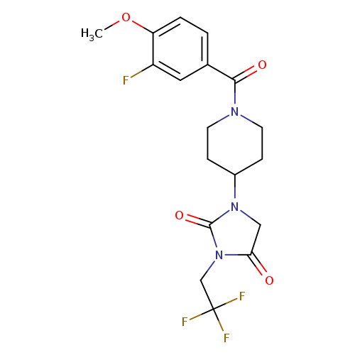 1-[1-(3-fluoro-4-methoxybenzoyl)piperidin-4-yl]-3-(2,2,2-trifluoroethyl)imidazolidine-2,4-dione