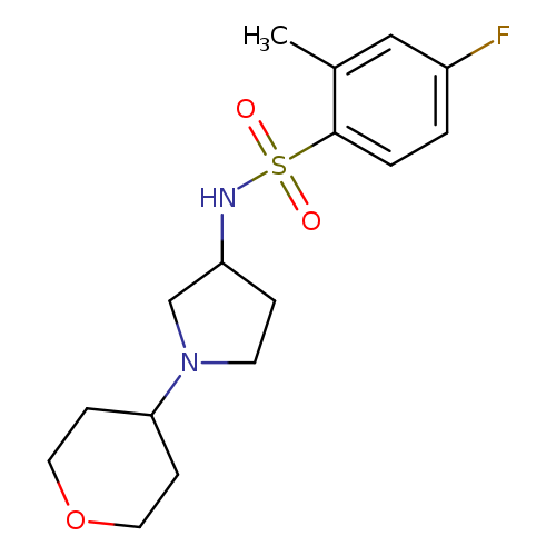 4-fluoro-2-methyl-N-[1-(oxan-4-yl)pyrrolidin-3-yl]benzene-1-sulfonamide