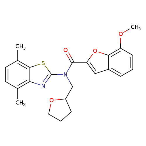 N-(4,7-dimethyl-1,3-benzothiazol-2-yl)-7-methoxy-N-[(oxolan-2-yl)methyl]-1-benzofuran-2-carboxamide