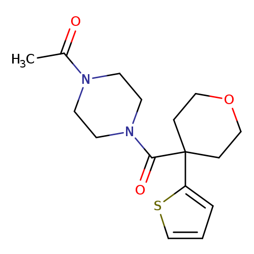 1-{4-[4-(thiophen-2-yl)oxane-4-carbonyl]piperazin-1-yl}ethan-1-one