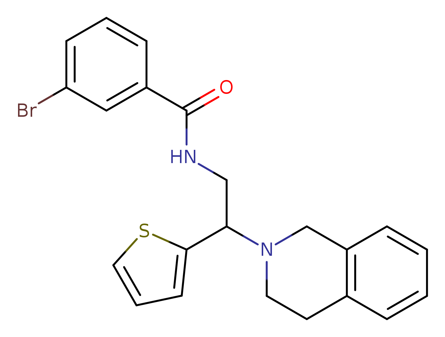 3-bromo-N-[2-(1,2,3,4-tetrahydroisoquinolin-2-yl)-2-(thiophen-2-yl)ethyl]benzamide