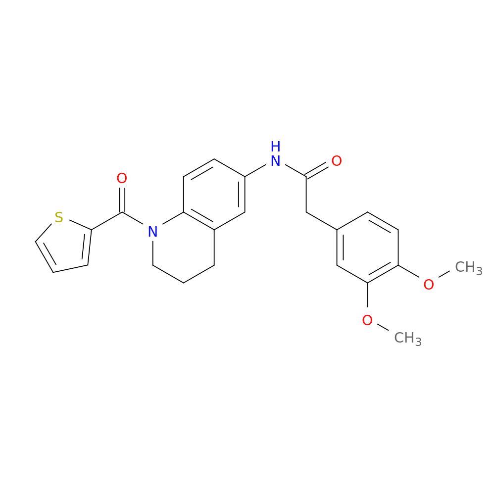 2-(3,4-dimethoxyphenyl)-N-[1-(thiophene-2-carbonyl)-1,2,3,4-tetrahydroquinolin-6-yl]acetamide