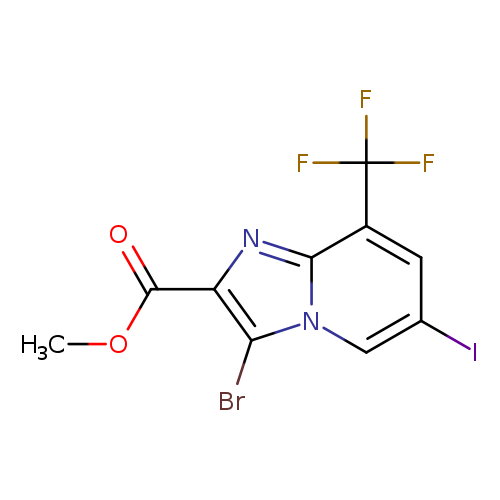 3-Bromo-6-iodo-8-trifluoromethyl-imidazo[1,2-a]pyridine-2-carboxylic acid methyl ester