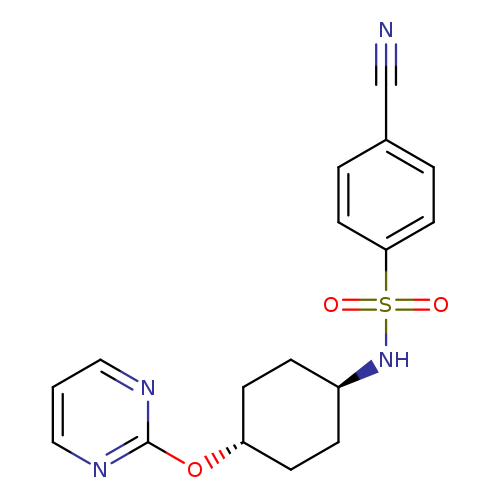 4-cyano-N-[(1r,4r)-4-(pyrimidin-2-yloxy)cyclohexyl]benzene-1-sulfonamide