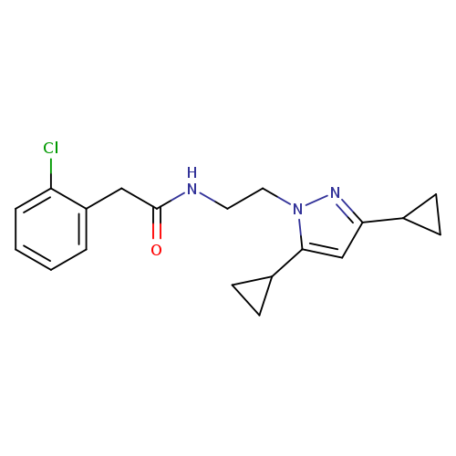 2-(2-chlorophenyl)-N-[2-(3,5-dicyclopropyl-1H-pyrazol-1-yl)ethyl]acetamide