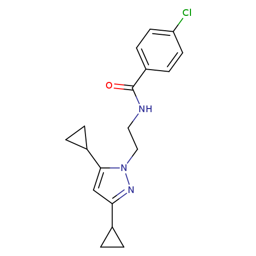 4-chloro-N-[2-(3,5-dicyclopropyl-1H-pyrazol-1-yl)ethyl]benzamide
