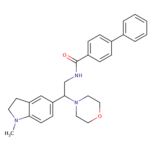N-[2-(1-methyl-2,3-dihydro-1H-indol-5-yl)-2-(morpholin-4-yl)ethyl]-[1,1'-biphenyl]-4-carboxamide