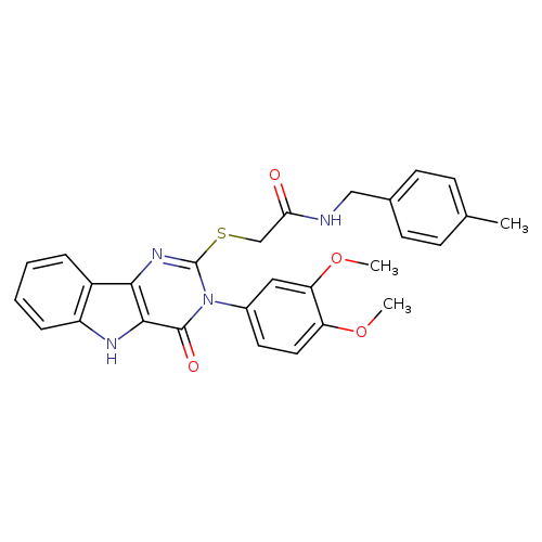 2-{[3-(3,4-dimethoxyphenyl)-4-oxo-3H,4H,5H-pyrimido[5,4-b]indol-2-yl]sulfanyl}-N-[(4-methylphenyl)methyl]acetamide