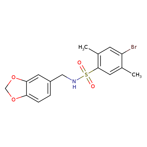 N-[(2H-1,3-benzodioxol-5-yl)methyl]-4-bromo-2,5-dimethylbenzene-1-sulfonamide