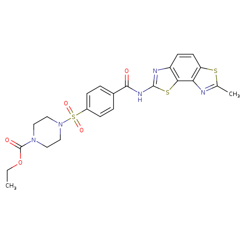 ethyl 4-[4-({11-methyl-3,10-dithia-5,12-diazatricyclo[7.3.0.0^{2,6}]dodeca-1(9),2(6),4,7,11-pentaen-4-yl}carbamoyl)benzenesulfonyl]piperazine-1-carboxylate