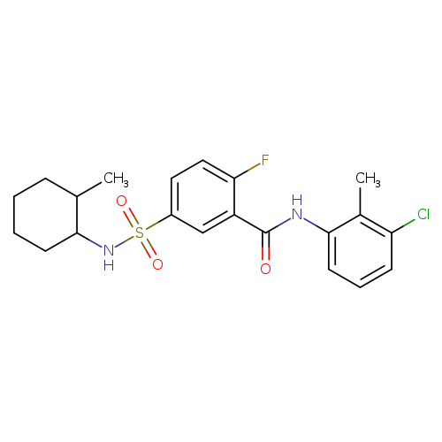 N-(3-chloro-2-methylphenyl)-2-fluoro-5-[(2-methylcyclohexyl)sulfamoyl]benzamide