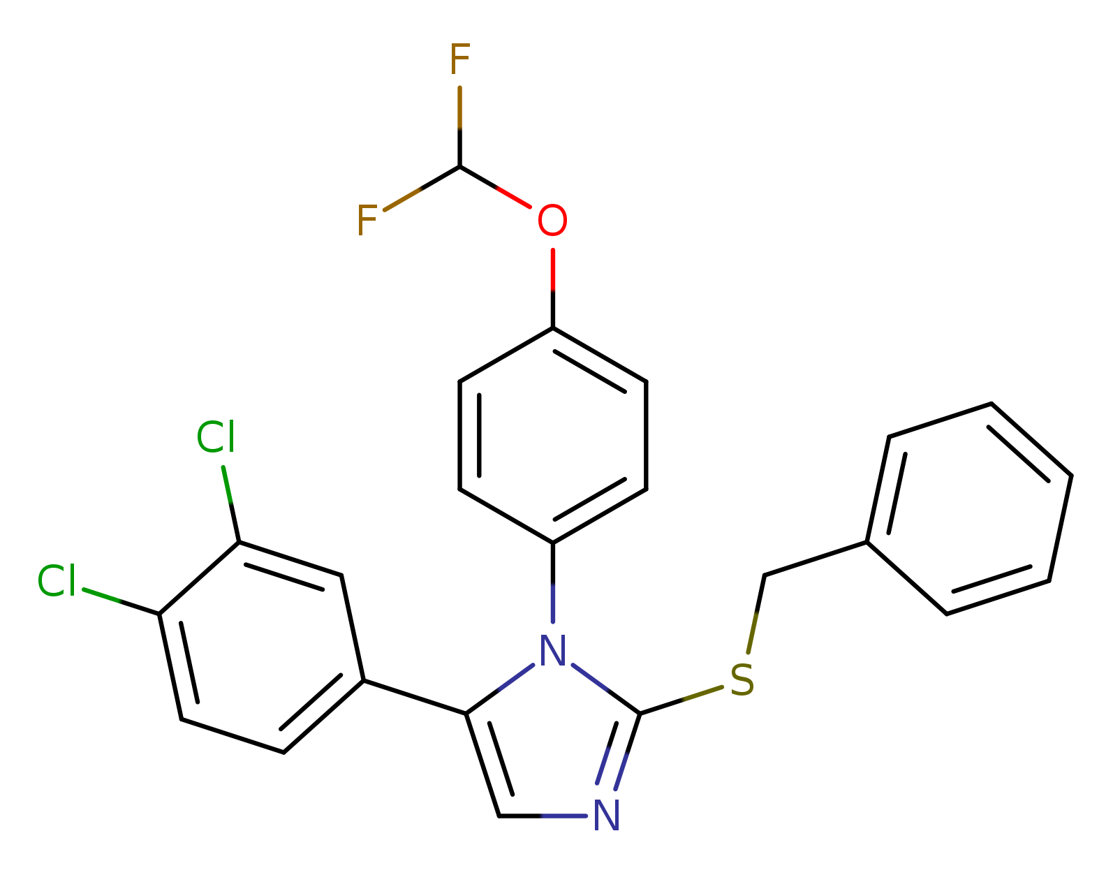2-(benzylsulfanyl)-5-(3,4-dichlorophenyl)-1-[4-(difluoromethoxy)phenyl]-1H-imidazole