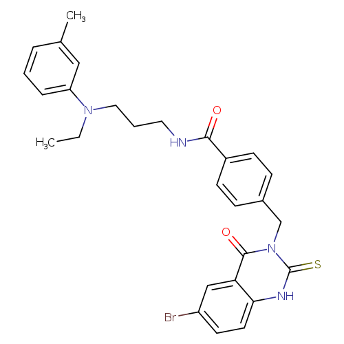 4-[(6-bromo-4-oxo-2-sulfanylidene-1,2,3,4-tetrahydroquinazolin-3-yl)methyl]-N-{3-[ethyl(3-methylphenyl)amino]propyl}benzamide