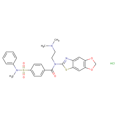 N-[2-(dimethylamino)ethyl]-N-{4,6-dioxa-10-thia-12-azatricyclo[7.3.0.0^{3,7}]dodeca-1(9),2,7,11-tetraen-11-yl}-4-[methyl(phenyl)sulfamoyl]benzamide hydrochloride