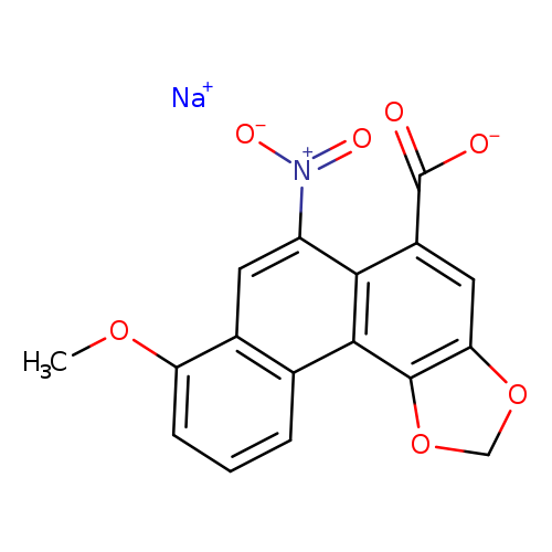 Phenanthro[3,4-d]-1,3-dioxole-5-carboxylic acid, 8-methoxy-6-nitro-, sodium salt (1:1)
