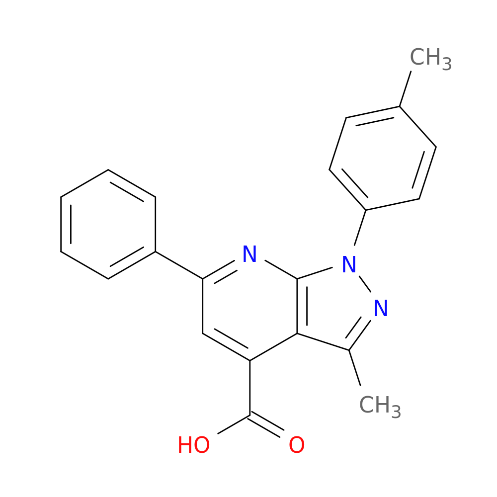 3-methyl-1-(4-methylphenyl)-6-phenyl-1H-pyrazolo[3,4-b]pyridine-4-carboxylic acid