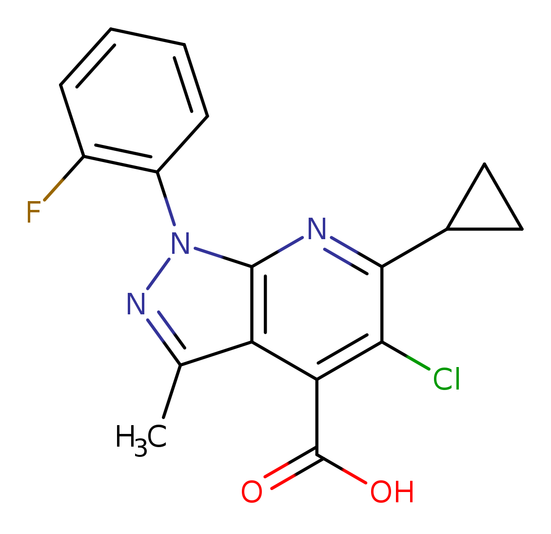5-chloro-6-cyclopropyl-1-(2-fluorophenyl)-3-methyl-1H-pyrazolo[3,4-b]pyridine-4-carboxylic acid