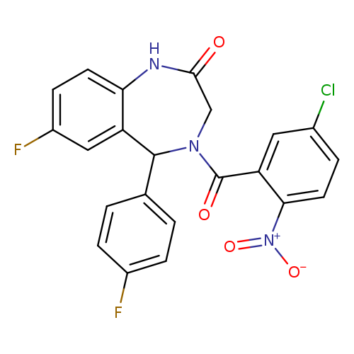 4-(5-chloro-2-nitrobenzoyl)-7-fluoro-5-(4-fluorophenyl)-2,3,4,5-tetrahydro-1H-1,4-benzodiazepin-2-one