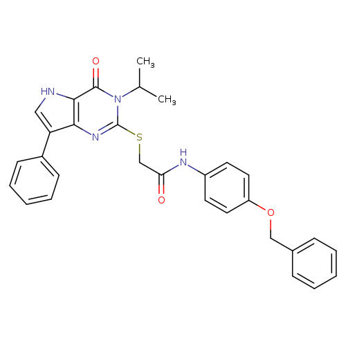 N-[4-(benzyloxy)phenyl]-2-{[4-oxo-7-phenyl-3-(propan-2-yl)-3H,4H,5H-pyrrolo[3,2-d]pyrimidin-2-yl]sulfanyl}acetamide