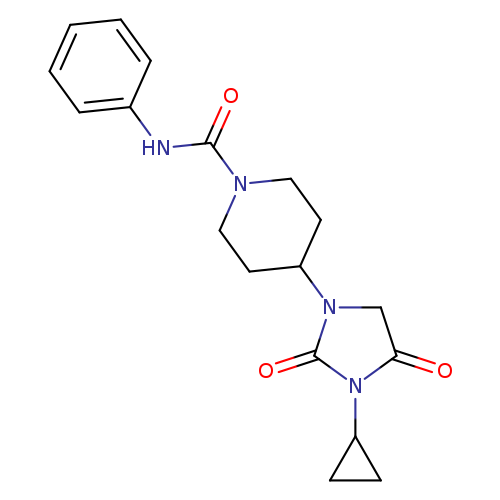 4-(3-cyclopropyl-2,4-dioxoimidazolidin-1-yl)-N-phenylpiperidine-1-carboxamide