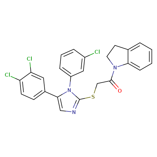 2-{[1-(3-chlorophenyl)-5-(3,4-dichlorophenyl)-1H-imidazol-2-yl]sulfanyl}-1-(2,3-dihydro-1H-indol-1-yl)ethan-1-one