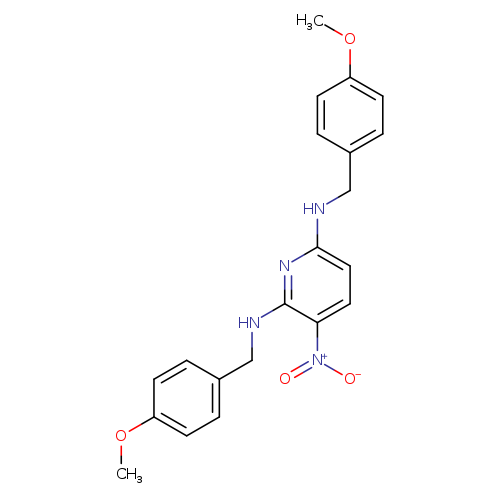 2-N,6-N-bis[(4-methoxyphenyl)methyl]-3-nitropyridine-2,6-diamine
