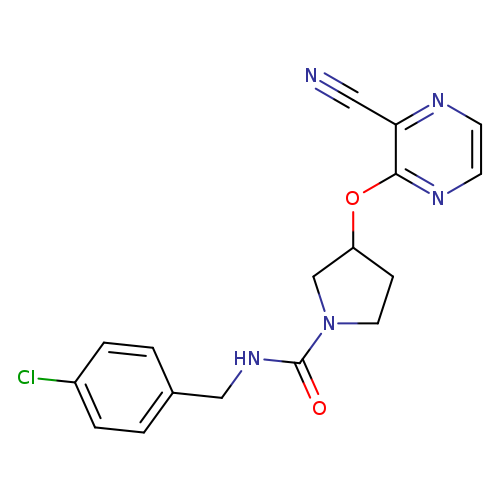 N-[(4-chlorophenyl)methyl]-3-[(3-cyanopyrazin-2-yl)oxy]pyrrolidine-1-carboxamide
