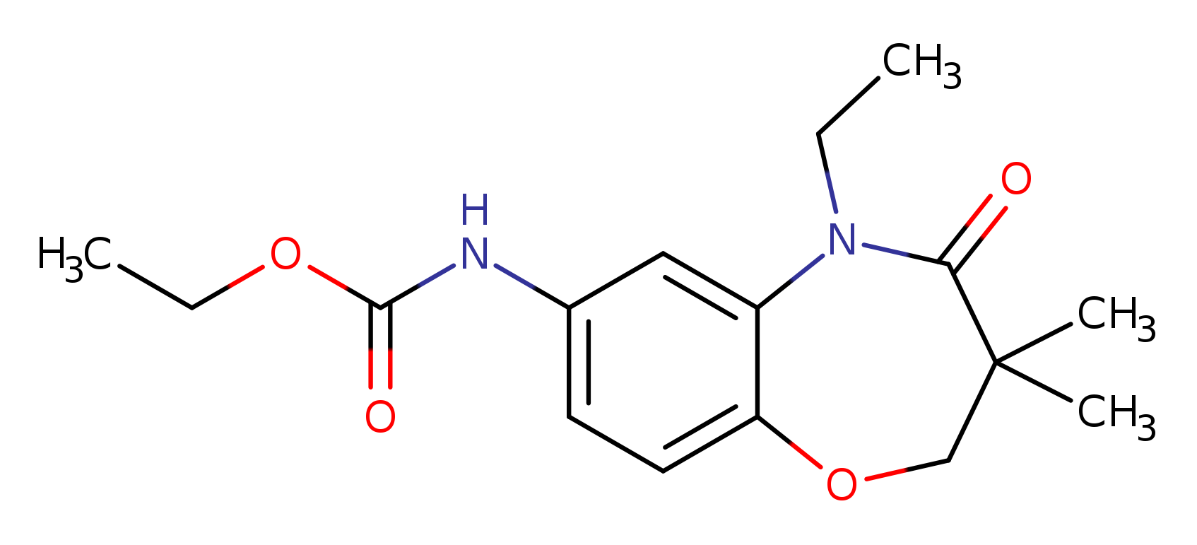 ethyl N-(5-ethyl-3,3-dimethyl-4-oxo-2,3,4,5-tetrahydro-1,5-benzoxazepin-7-yl)carbamate