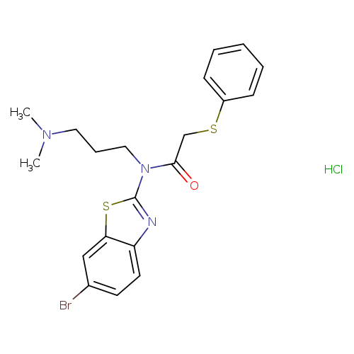 N-(6-bromo-1,3-benzothiazol-2-yl)-N-[3-(dimethylamino)propyl]-2-(phenylsulfanyl)acetamide hydrochloride