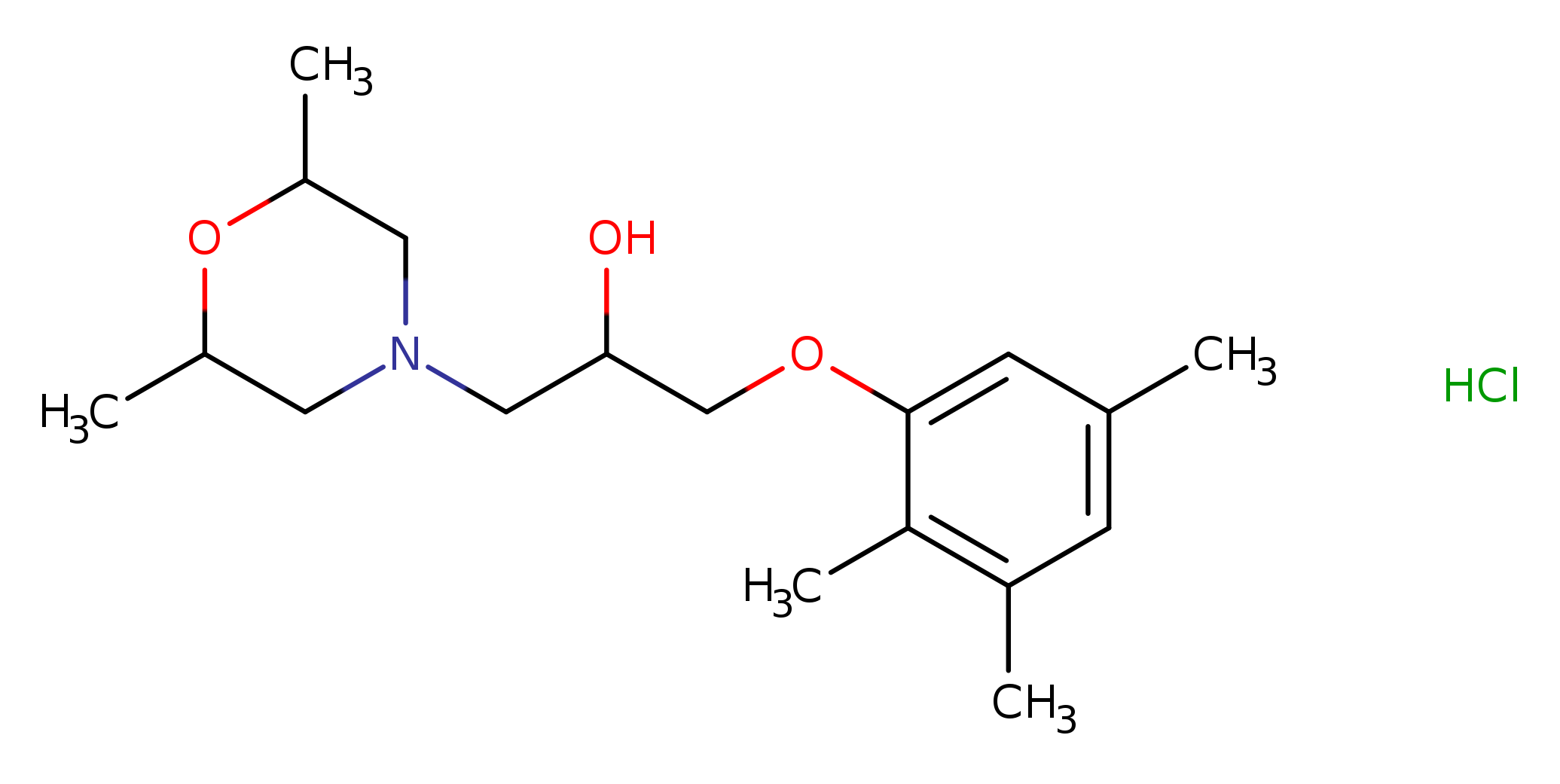 1-(2,6-dimethylmorpholin-4-yl)-3-(2,3,5-trimethylphenoxy)propan-2-ol hydrochloride