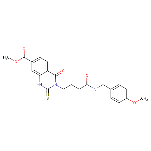 methyl 3-(3-{[(4-methoxyphenyl)methyl]carbamoyl}propyl)-4-oxo-2-sulfanylidene-1,2,3,4-tetrahydroquinazoline-7-carboxylate